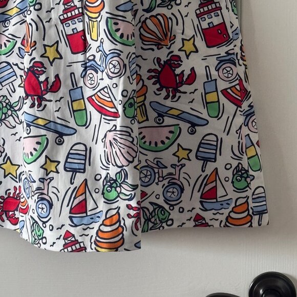 New Classic Prep Girls Smocked Hadley Dress Cool Cool Summer Print Size 10 - Picture 2 of 11